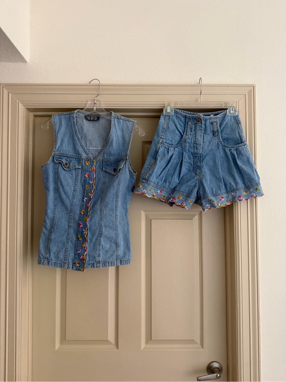 Vintage Switch USA Blue Denim Vest and Shorts Set